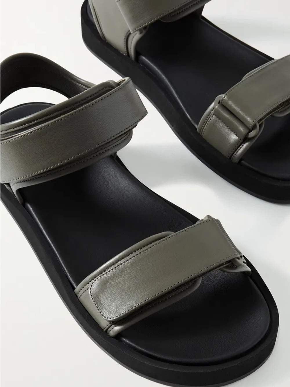 The Row Hook and Loop Leather Sandals